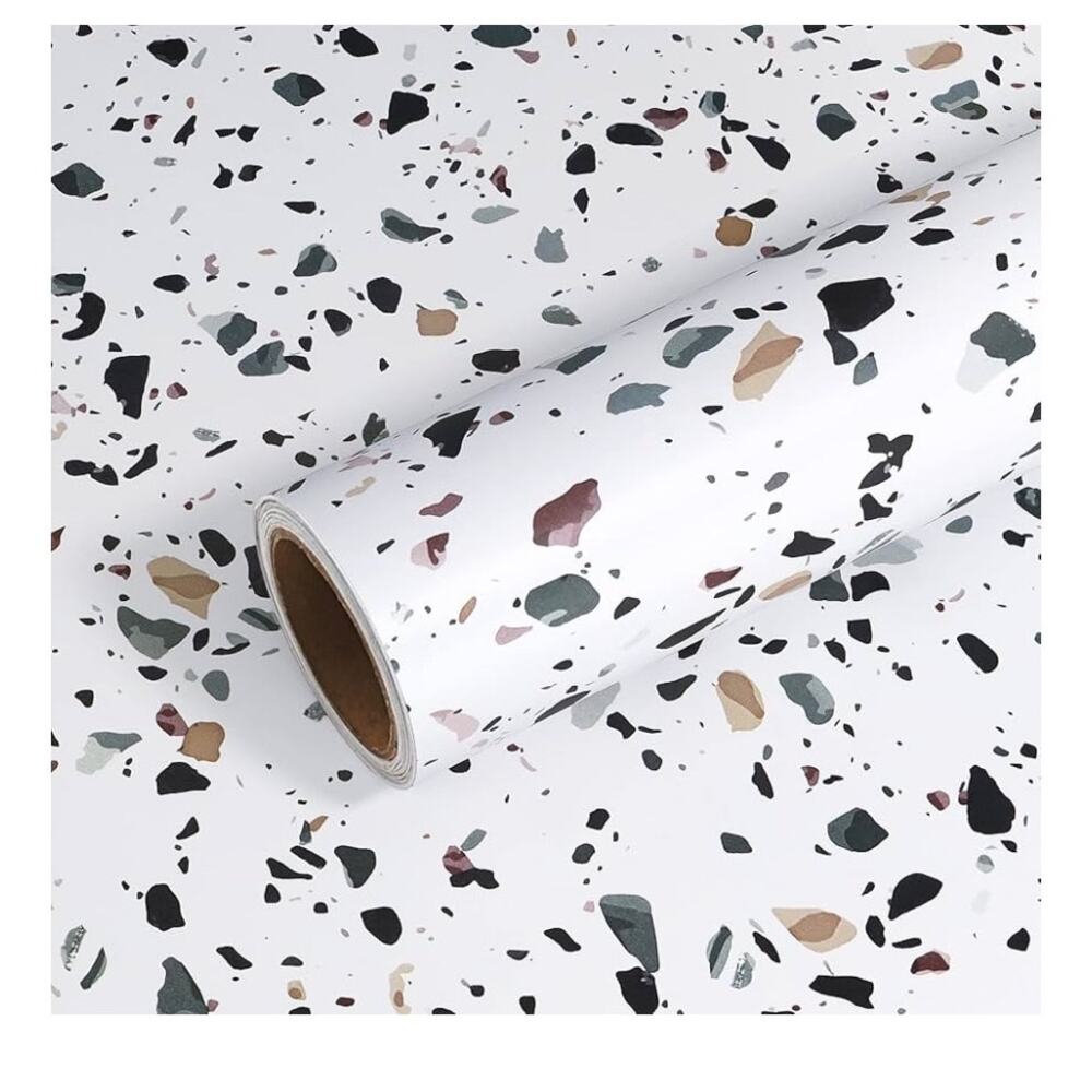 VEELIKE 15.7''x118'' Matte Terrazzo Contact Paper for Countertops Waterproof